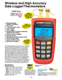 Thumbnail of document Data Sheet - HH806AW 2 Channel 7 Thermocouple Types Wireless & USB Datalogger